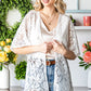 Open Front Half Sleeve Lace Cardigan