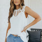 Lace Yoke Round Neck Tank