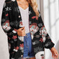 Printed Button Up Long Sleeve Cardigan