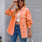 Distressed Raw Hem Denim Jacket