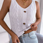 Decorative Button Mixed Knit Tank