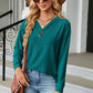 V-Neck Long Sleeve Blouse