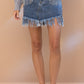 Rhinestone Fringe Denim Skirt