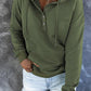 Half Snap Drawstring Long Sleeve Hoodie