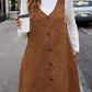 V-Neck Buttoned Tank Dress