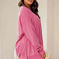 Plus Size Round Neck Drop Shoulder Slit Sweatshirt
