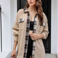 Plaid Button Down Collared Jacket