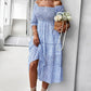 Ditsy Floral Off-Shoulder Smocked Midi Dress
