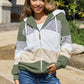 Striped Zip Up Drawstring Hooded Jacket