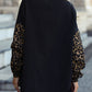 Leopard Print Buttoned Dropped Shoulder Jacket