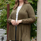 Plus Size Lace Detail Open Front Ruffle Hem Cardigan