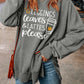 Round Neck Dropped Shoulder LEGGINGS LEAVES LATTES PLEASE Graphic Sweatshirt