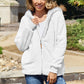 Zip Up Drawstring Hooded Jacket