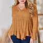 Hailey & Co Full Size V-Neck Flounce Sleeve Blouse
