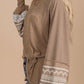 Striped Round Neck Long Sleeve Blouse