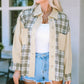 Plaid Raw Hem Button Down Jacket
