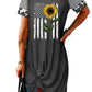 Sunflower Graphic Mixed Print Twisted Dress