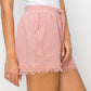 HYFVE Drawstring Cotton Gauze Frayed Shorts