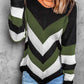 Eyelet Color Block Long Sleeve Sweater