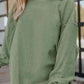 Ribbed Round Neck Drop Shoulder Sweatshirt