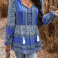 Tassel Tie Long Sleeve Peplum Blouse