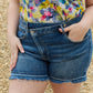 RISEN Maya Full Size Mid Rise Asymetrical Shorts