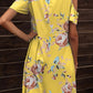 Floral Round Neck Cold-Shoulder Dress