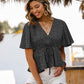 Printed Tied Flutter Sleeve Babydoll Blouse