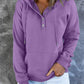 Half Snap Drawstring Long Sleeve Hoodie