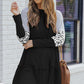 Frill Striped Leopard Round Neck Mini Dress