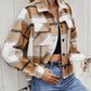 Plaid Collared Neck Jacket with Breast Pockets