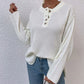 Quarter-Button Slit Sweater