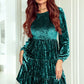 Smocked Tiered Round Neck Mini Dress