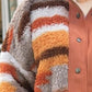 Plus Size Color Block Snap Down Jacket