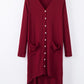 V-Neck Long Sleeve Cardigan with Pocket