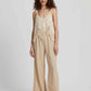 Fringe Hem Wide Leg Long Pants