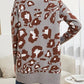 Leopard Open Front Dropped Shoulder Cardigan