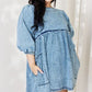 HEYSON Full Size Oversized Denim Babydoll Dress