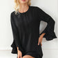 Round Neck Flare Sleeve Mini Dress