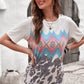 Printed Round Neck Tunic Tee
