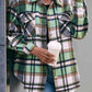 Plaid Collared Neck Button Down Jacket