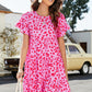 Leopard Short Flounce Sleeve Tiered Dress