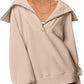 Half-Zip Lantern Sleeve Top