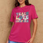 Simply Love Full Size TEACH LOVE INSPIRE Graphic Cotton T-Shirt