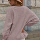 V-Neck Button-Down Dropped Shoulder Cardigan