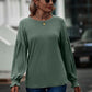 Round Neck Dropped Shoulder Flounce Sleeve T-Shirt