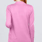 ACTIVE BASIC Ribbed Trim Open Front Cardigan