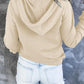 Half Snap Drawstring Long Sleeve Hoodie