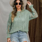 Eyelet Crochet Lantern Sleeve Sweater