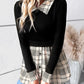 Houndstooth Collared Neck Long Sleeve Shirt